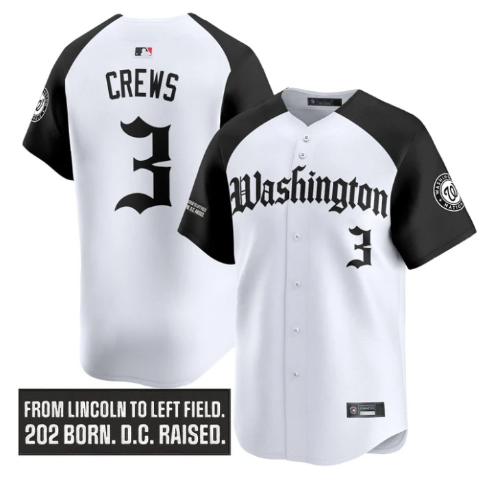 Dylan Crews Jersey #3 Washington Nationals Gothic Capitol Edition Stitched by My Store