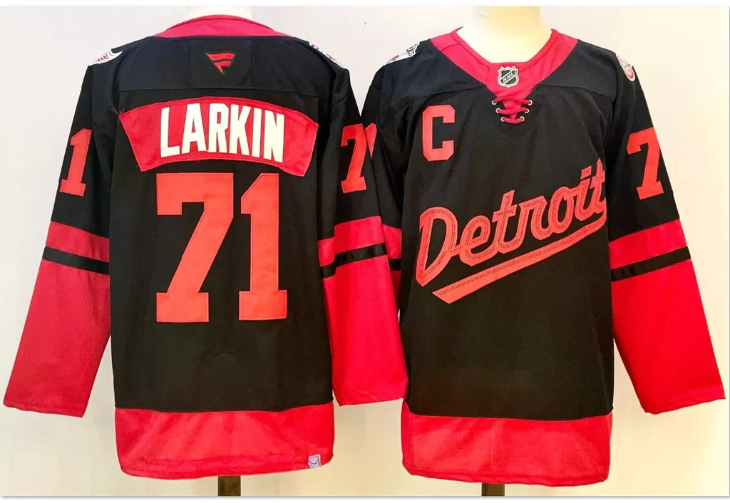 Dylan Larkin Jersey #71 Detroit Red Wings 2025 Stadium Series Stitched Black by Hockey David