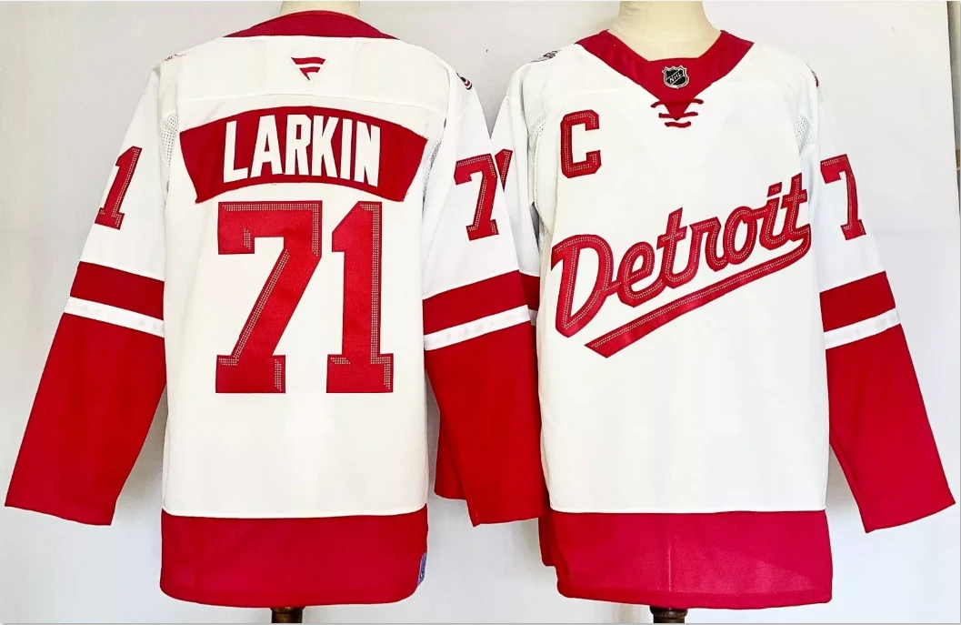 Dylan Larkin Jersey #71 Detroit Red Wings 2025 Stadium Series Stitched White by Hockey David