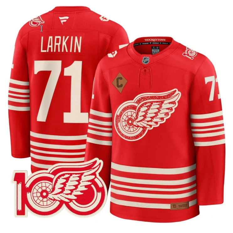 Dylan Larkin Jersey #71 Detroit Red Wings Centennial Season Premium Stitched by Hockey David