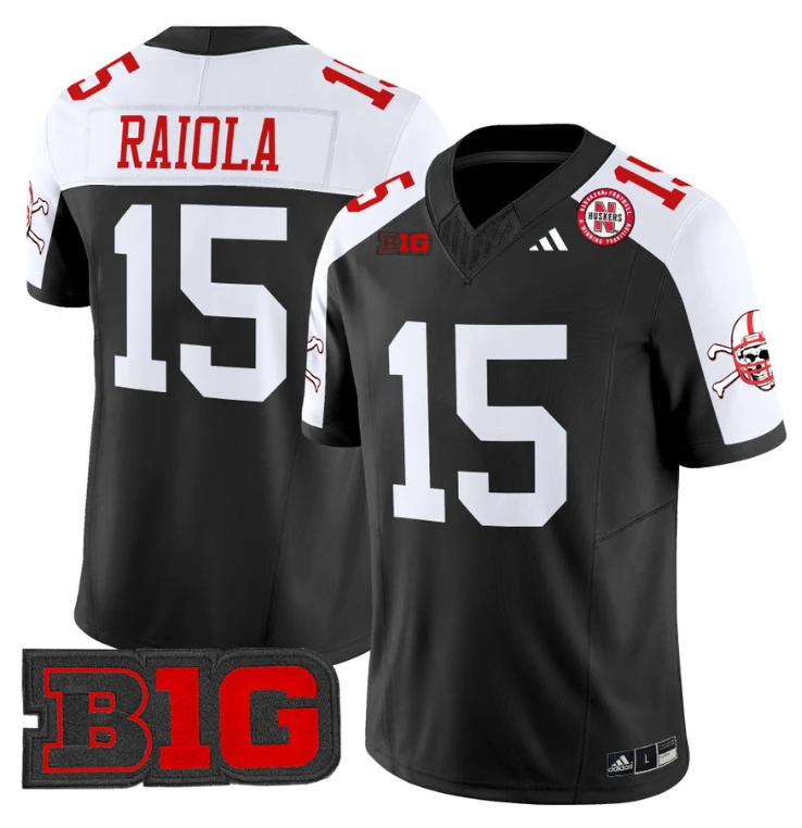 Dylan Raiola Jersey #15 Nebraska Cornhuskers 2024 Vapor V2 Football Black Alternate by My Store
