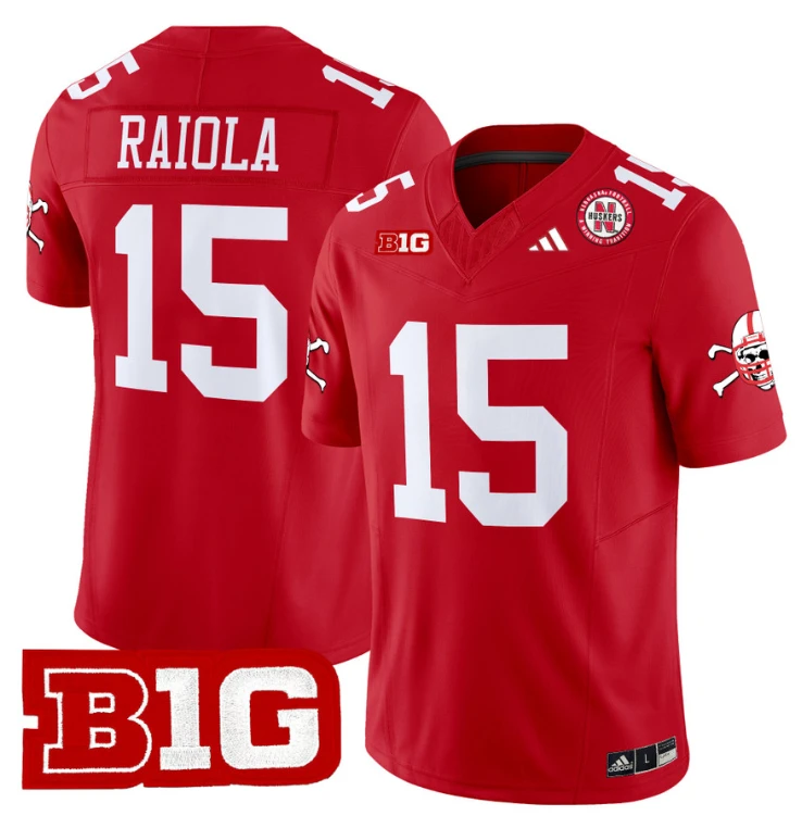 Dylan Raiola Jersey #15 Nebraska Cornhuskers 2024 Vapor V2 Football Red by My Store