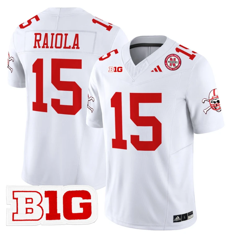 Dylan Raiola Jersey #15 Nebraska Cornhuskers 2024 Vapor V2 Football White by My Store