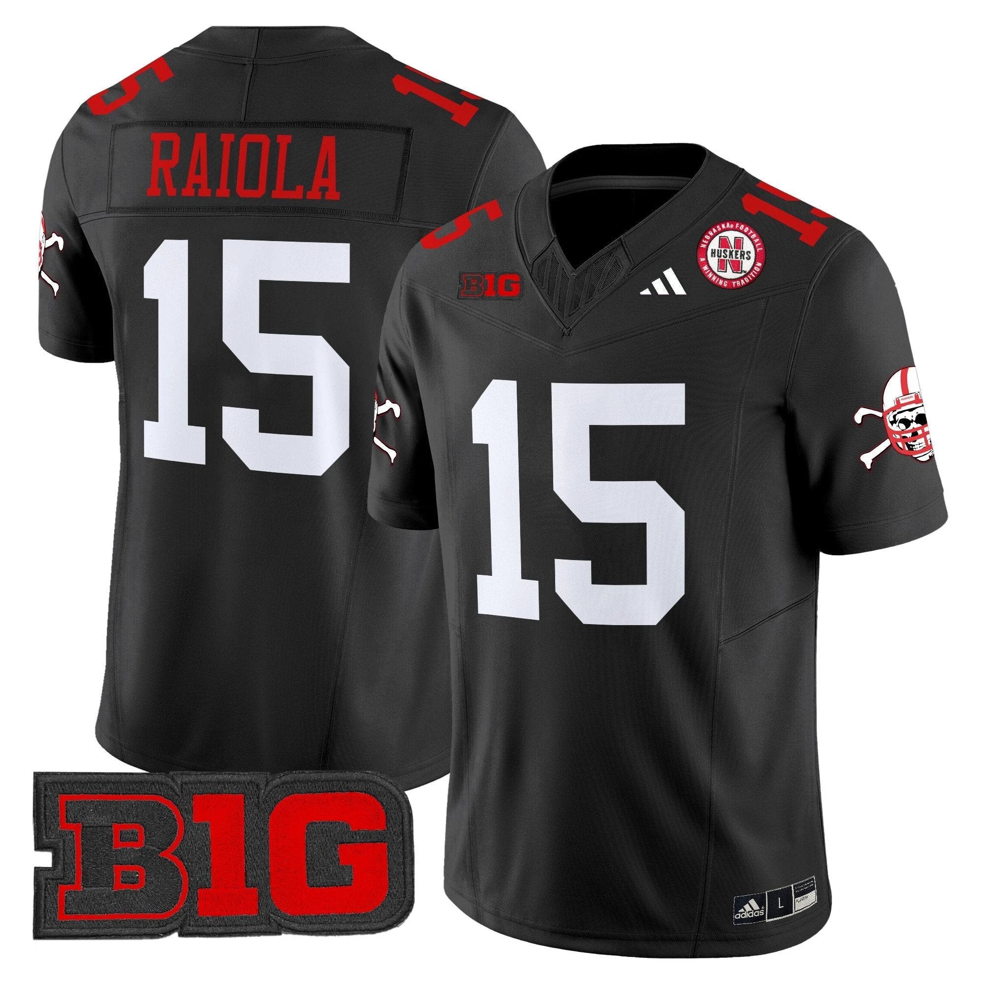 Dylan Raiola Jersey #15 Nebraska Cornhuskers 2025 Stitched Black by NCAA Football Jersey
