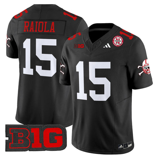 Dylan Raiola Jersey #15 Nebraska Cornhuskers 2025 Stitched Black by NCAA Football Jersey