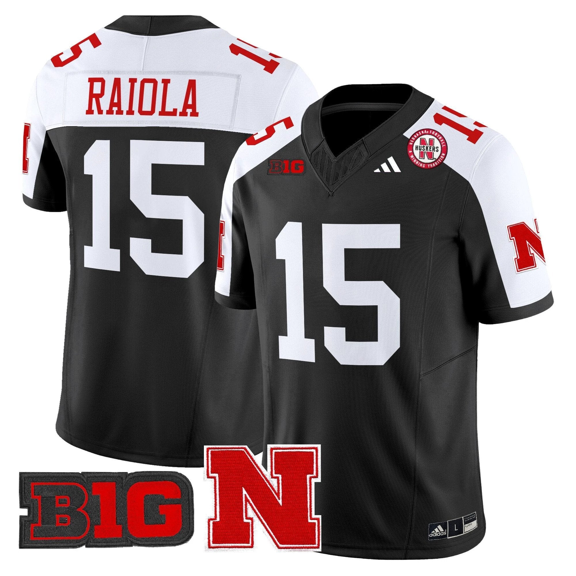 Dylan Raiola Jersey #15 Nebraska Cornhuskers 2025 Stitched Black Alternate by My Store