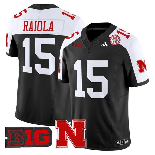 Dylan Raiola Jersey #15 Nebraska Cornhuskers 2025 Stitched Black Alternate by NCAA Football Jersey