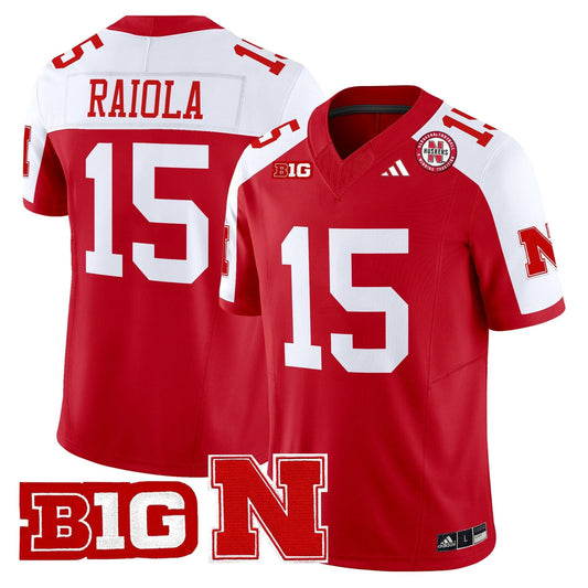 Dylan Raiola Jersey #15 Nebraska Cornhuskers 2025 Stitched Scarlet Alternate by My Store