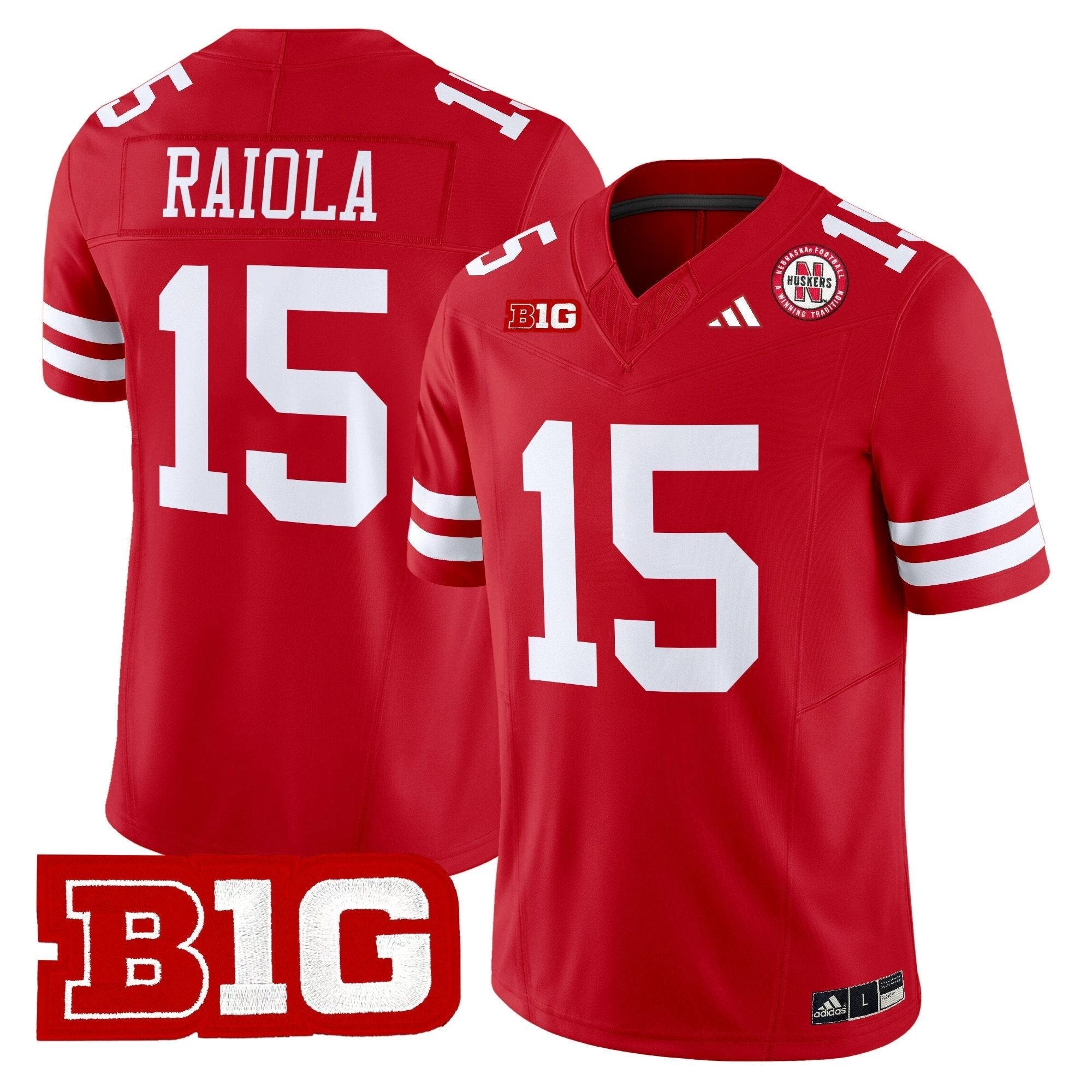 Dylan Raiola Jersey #15 Nebraska Cornhuskers 2025 Stitched Scarlet by NCAA Football Jersey