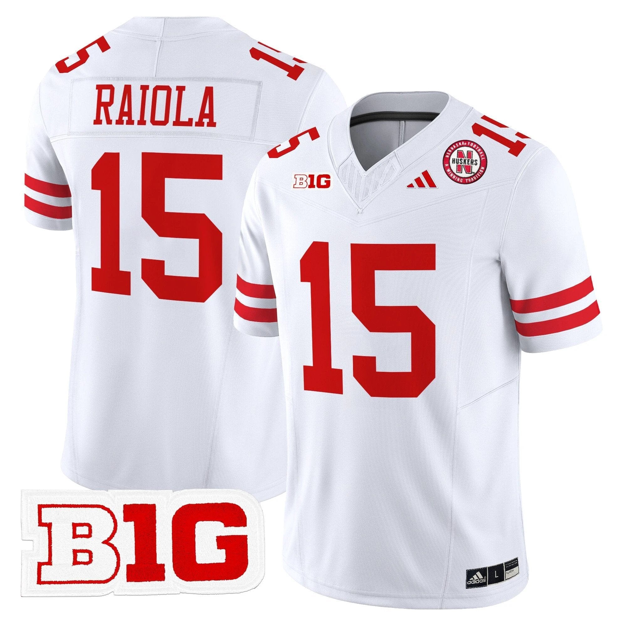 Dylan Raiola Jersey #15 Nebraska Cornhuskers 2025 Stitched White by My Store