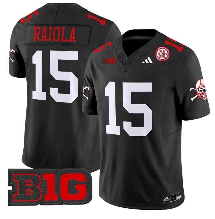 Dylan Raiola Jersey #15 Nebraska Cornhuskers Vapor Limited Football Black by My Store