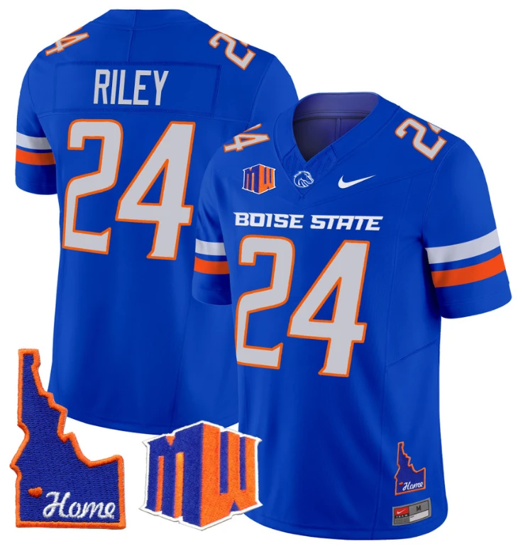 Dylan Riley Jersey #24 Boise State Broncos 2024 Home Patch Vapor Football Royal by My Store