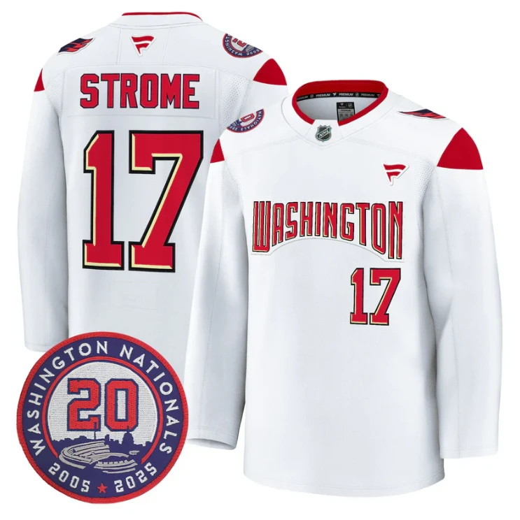 Dylan Strome Jersey #17 Washington Capitals 20th Anniversary Seasons Stitched by Hockey David