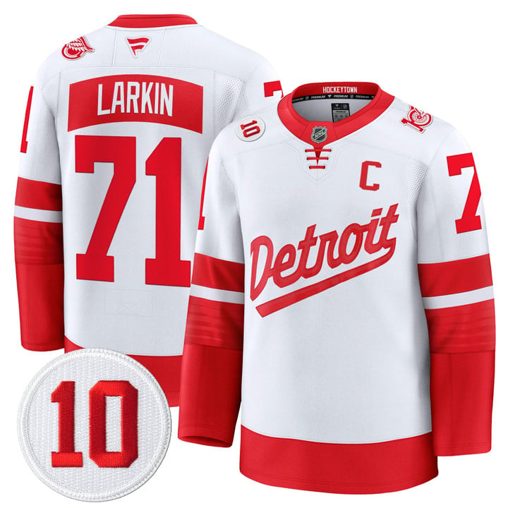 Dylan Larkin Jersey #71 Detroit Red Wings #10 Alex Delvecchio Honoring Stitched by Hockey David