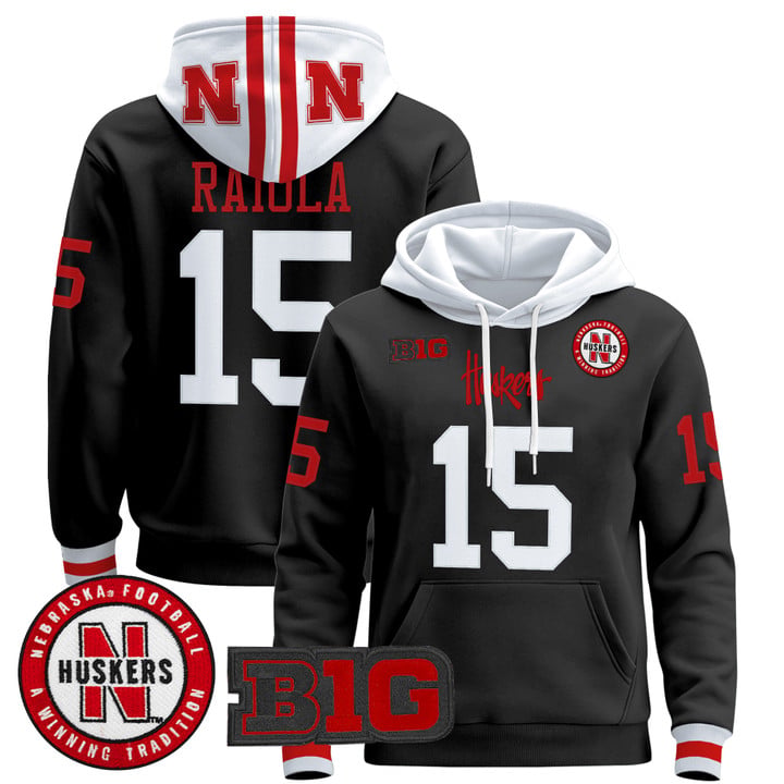 Dylan Raiola Hoodie #15 Nebraska Cornhuskers 2025 Premium Pullover Stitched by Hoodie Pullover