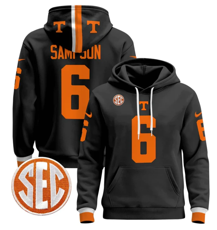Dylan Sampson Hoodie #6 Tennessee Volunteers Pullover Stitched by Hoodie Pullover