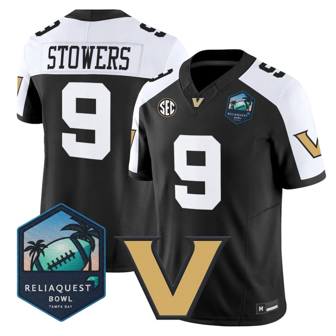 Eli Stowers Jersey #9 Vanderbilt Commodores 2025 ReliaQuest Bowl Stitched by My Store NCAA Football Jerseys