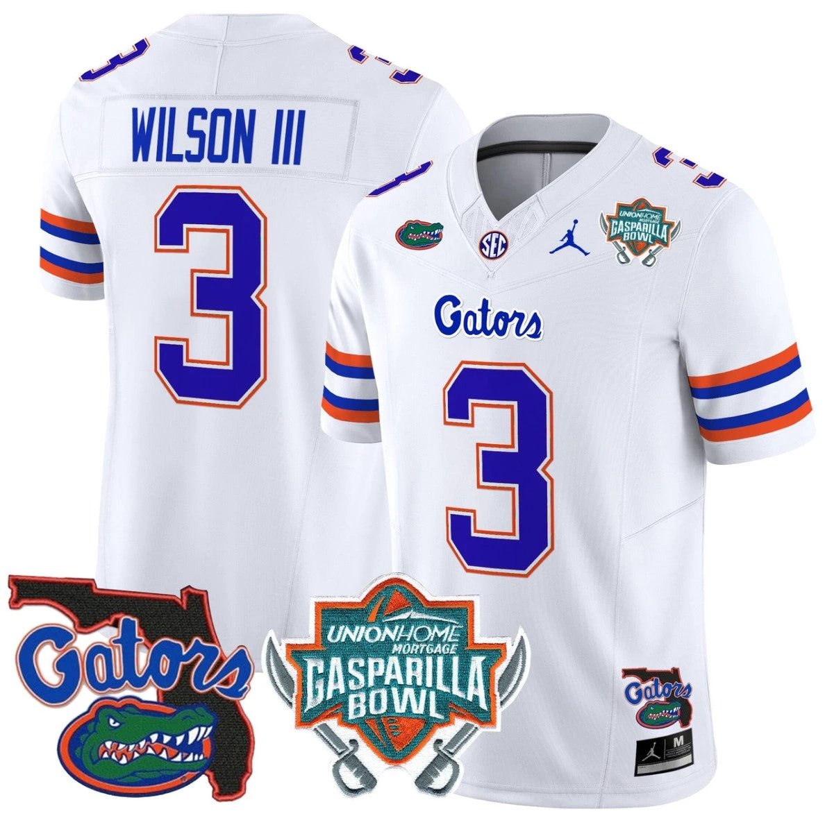 Eugene Wilson III Jersey #3 Florida Gators 2025 Gasparilla Bowl Patch White by My Store