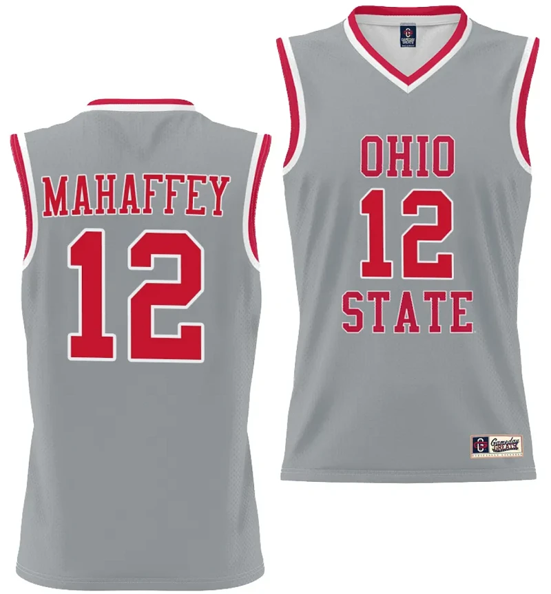 Evan Mahaffey Jersey #12 Ohio State Buckeyes College Basketball Lightweight Gray by My store basketball