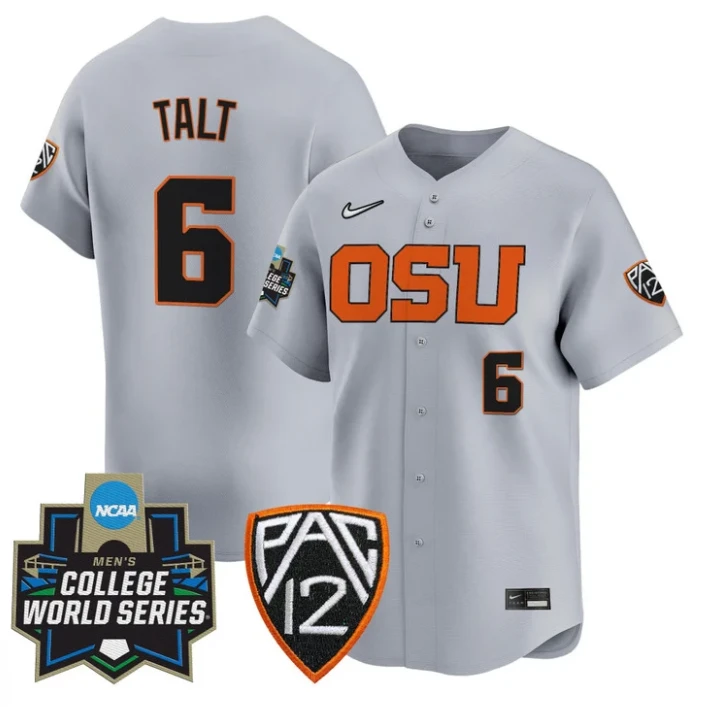 Easton Talt Jersey #6 Oregon State Beavers 2025 World Series Stitched Gray by My Store
