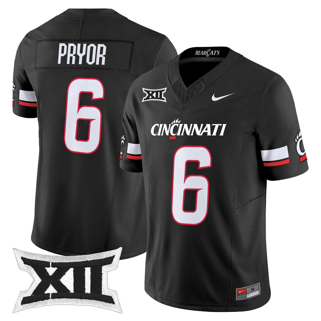 Evan Pryor Jersey #6 Cincinnati Bearcats 2025 Vapor Limited Stitched Black by My Store