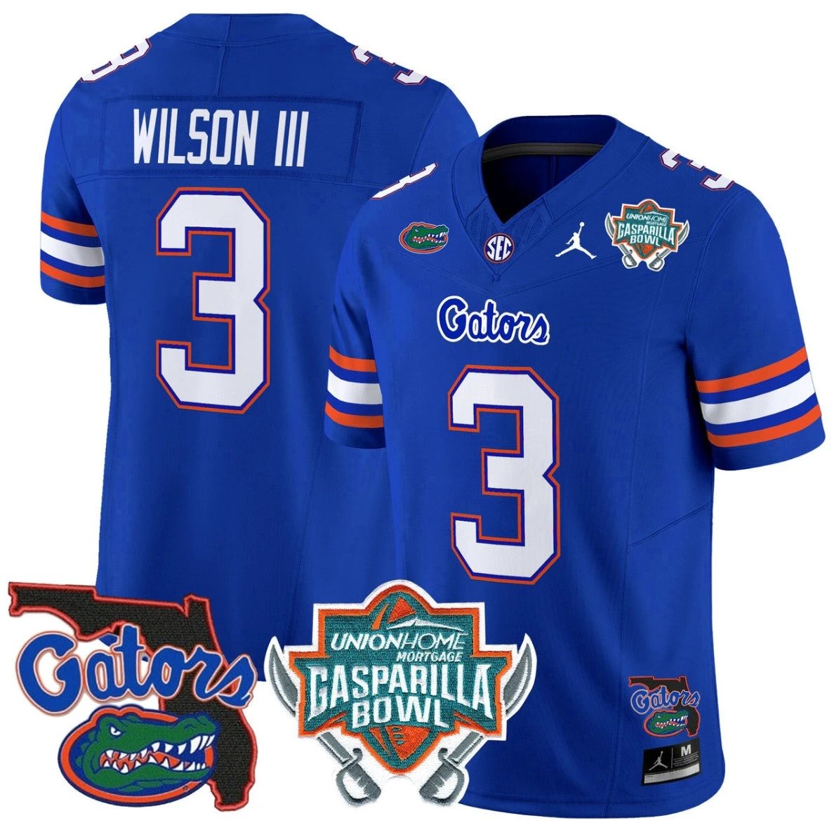 Eugene Wilson III Jersey #3 Florida Gators 2025 Gasparilla Bowl Patch Royal by My Store