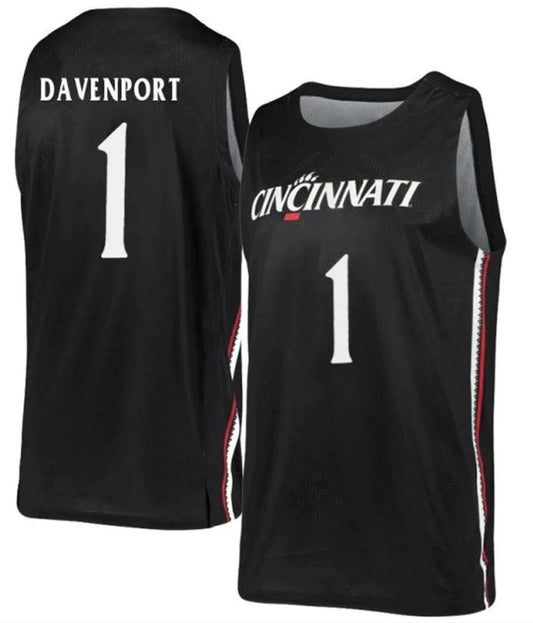 eremiah Davenport Jersey Cincinnati Bearcats College Basketball Black #1 by My store basketball