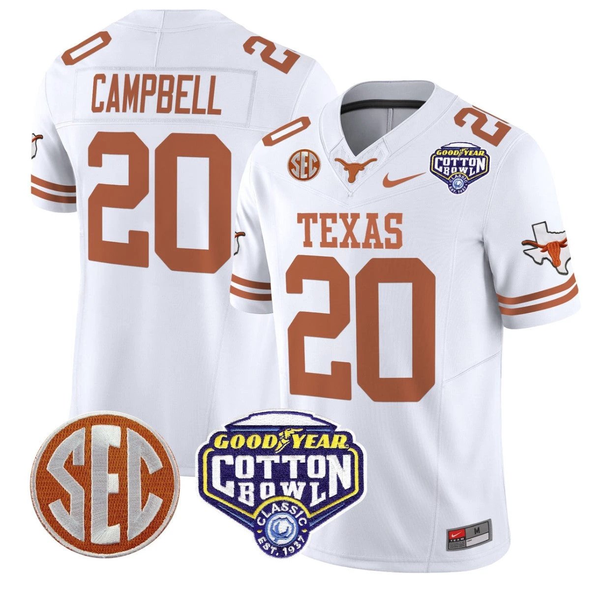 Gunnar Helm Jersey #85 Texas Longhorns Cotton Bowl Patch Orange Alternate by My Store
