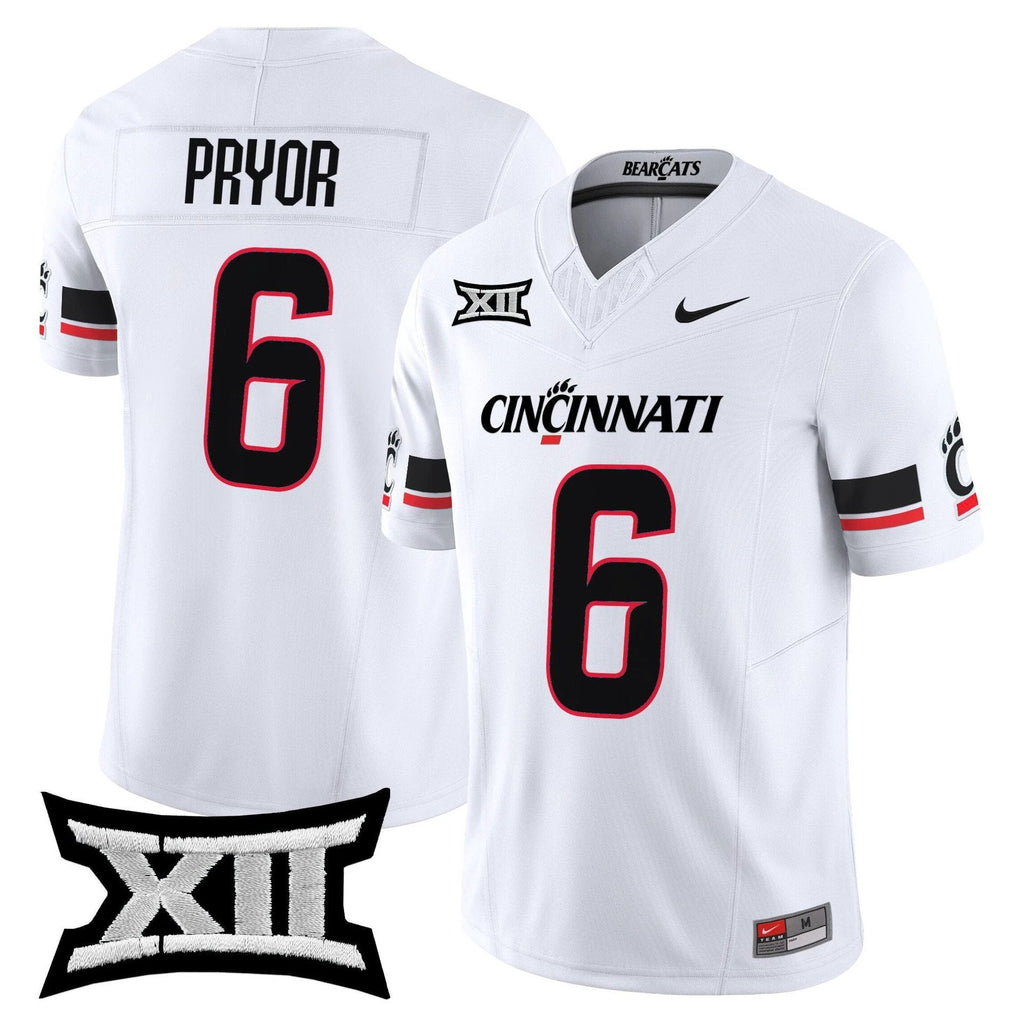 Evan Pryor Jersey #6 Cincinnati Bearcats 2025 Vapor Limited Stitched White by My Store