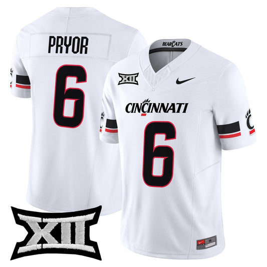Evan Pryor Jersey #6 Cincinnati Bearcats 2025 Vapor Limited Stitched White by My Store