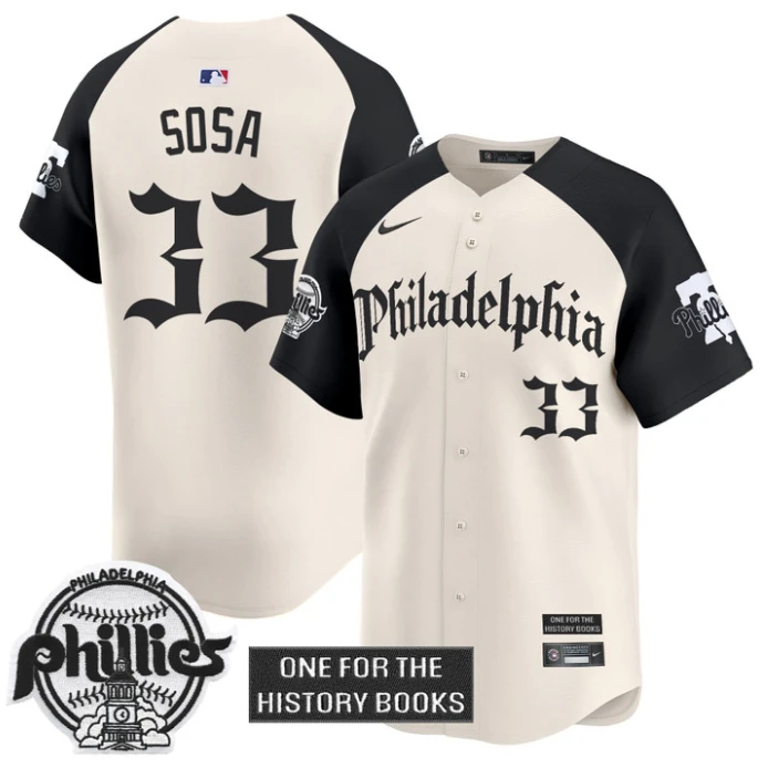 Edmundo Sosa Jersey #33 Phillies Retro Newspaper Edition Vapor Premier Limited Stitched Alternate by My Store