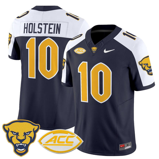 Eli Holstein Jersey #10 Pittsburgh Panthers 2025 Limited Stitched Navy Alter by My Store