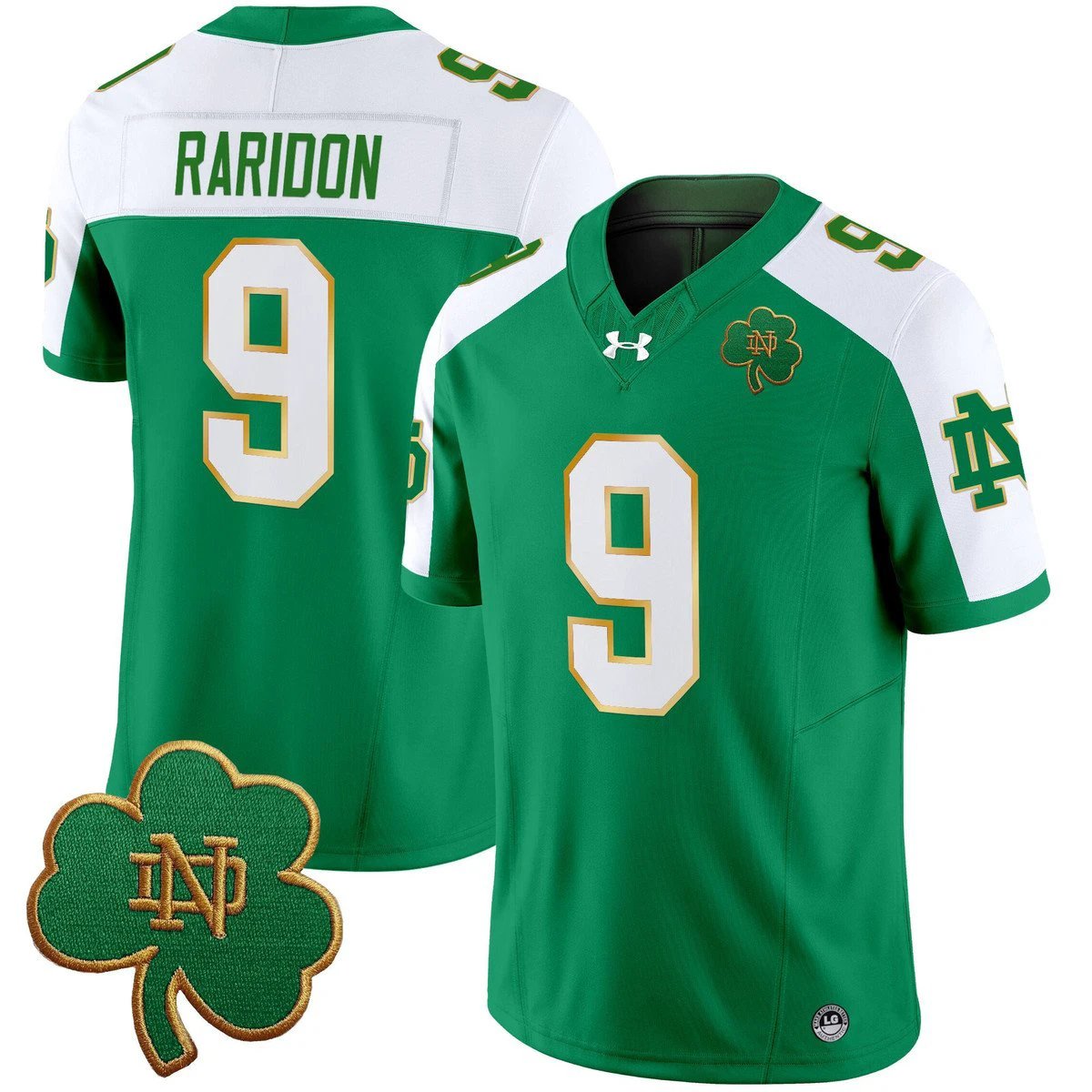 Eli Raridon Jersey #9 Notre Dame 2025 Vapor Limited V3 Stitched Green Alter by My Store NCAA Football Jerseys