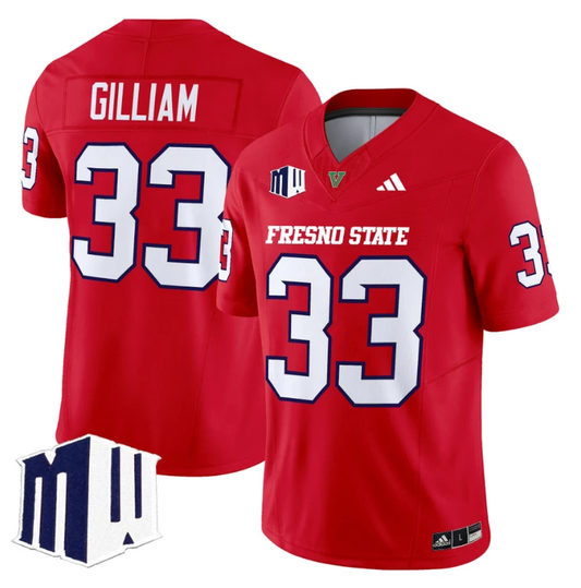 Elijah Gilliam Jersey #33 Fresno State Bulldogs 2024 Stitched Red by My Store