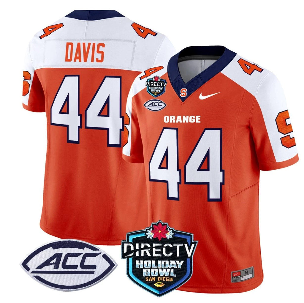 Ernie Davis Jersey #44 Syracuse Orange 2025 Holiday Bowl Patch Orange Alternate by My Store