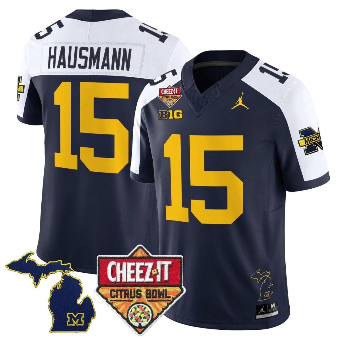 Ernest Hausmann Jersey #15 Michigan Wolverines 2025 Cheez-It Citrus Bowl by My Store NCAA Football Jerseys