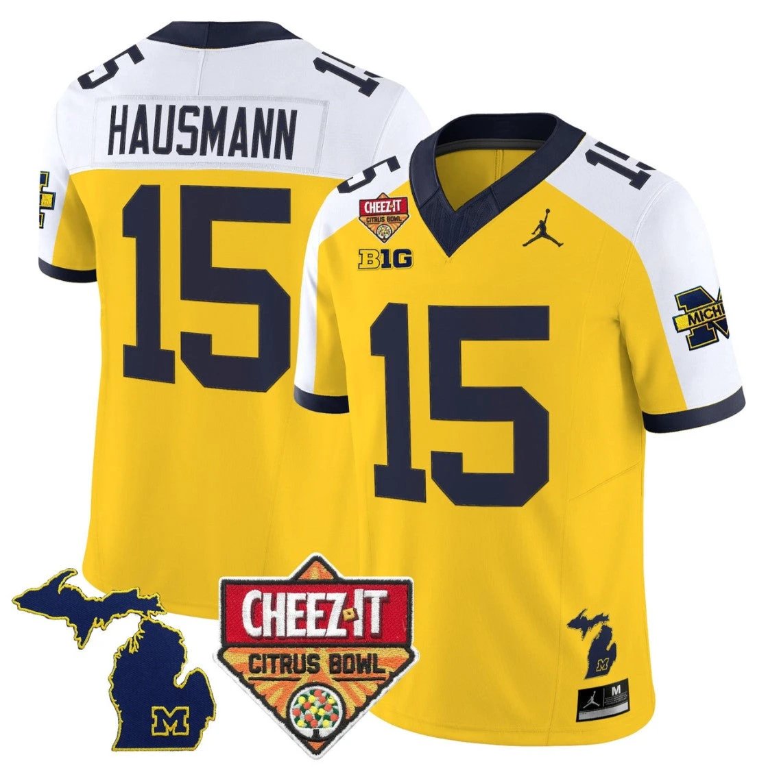 Ernest Hausmann Jersey #15 Michigan Wolverines 2025 Cheez-It Citrus Bowl by My Store NCAA Football Jerseys