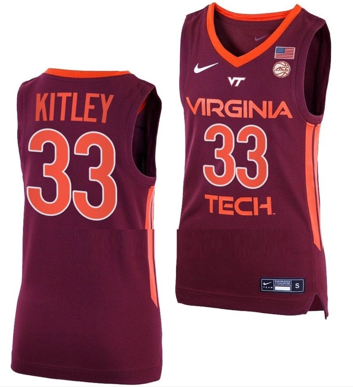 Elizabeth Kitley Jersey Virginia Tech Hokies College Basketball Replica Maroon #33 by My store basketball