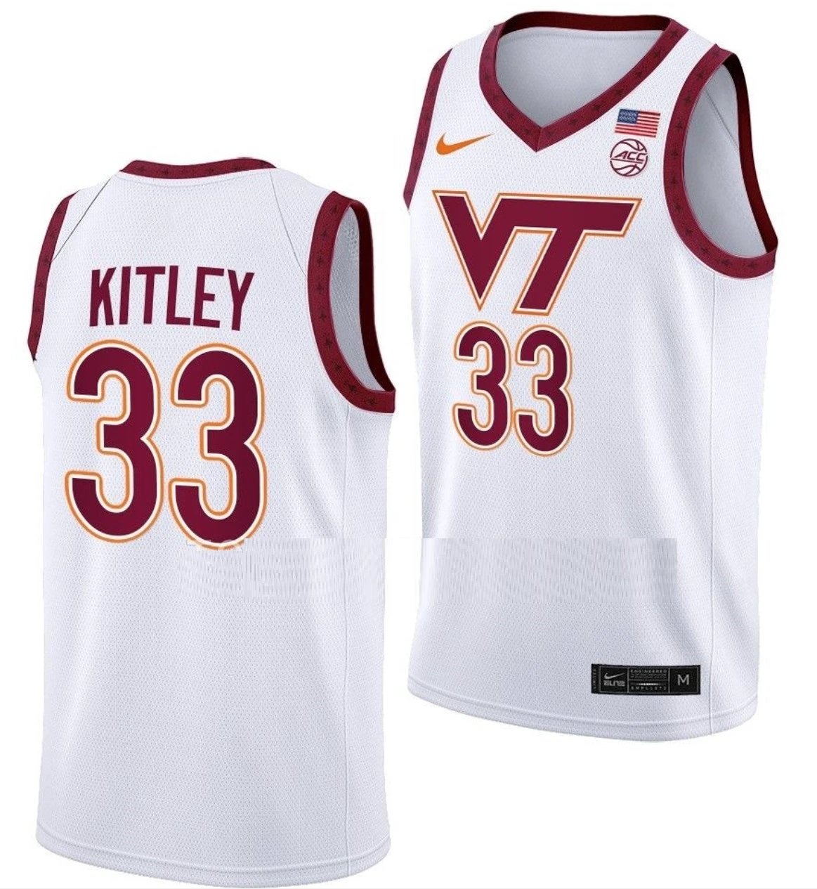 Elizabeth Kitley Jersey Virginia Tech Hokies College Basketball White Replica #33 by My store basketball