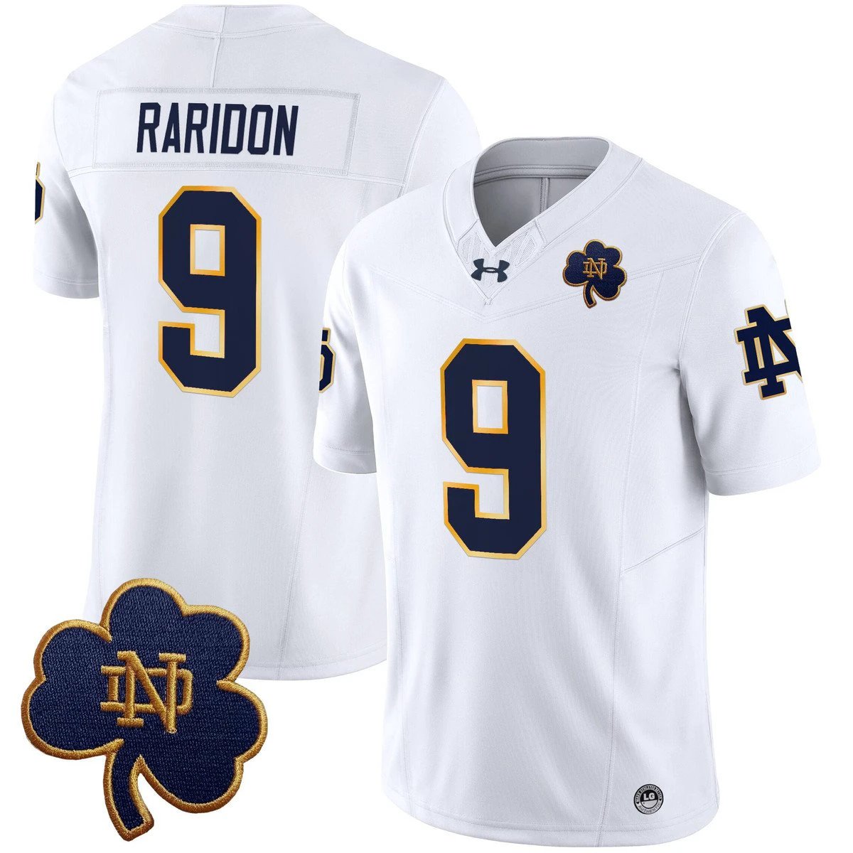 Eli Raridon Jersey #9 Notre Dame 2025 Vapor Limited V3 Stitched White by My Store NCAA Football Jerseys