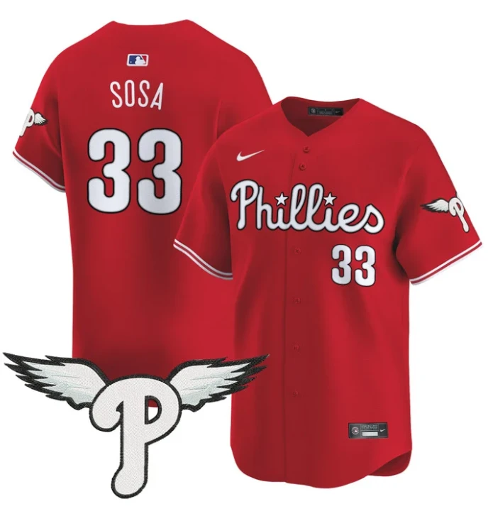Edmundo Sosa Jersey #33 Philadelphia Phillies 2025 Vapor Premier Limited Stitched Red by My Store