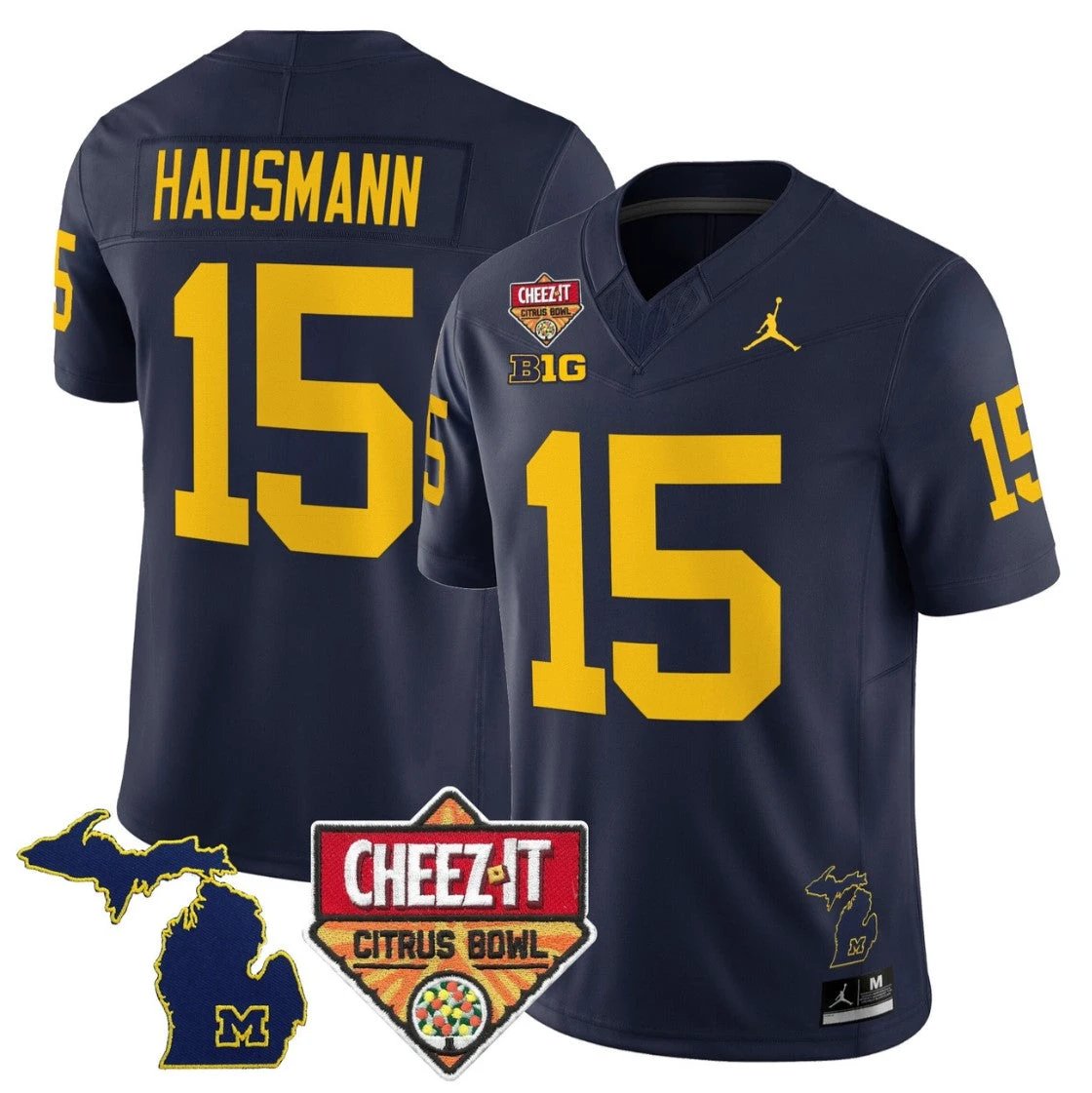 Ernest Hausmann Jersey #15 Michigan Wolverines 2025 Cheez-It Citrus Bowl by My Store NCAA Football Jerseys
