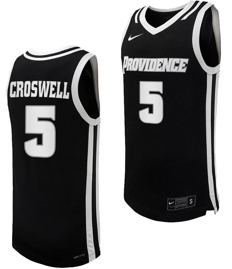 Ed Croswell Jersey #5 Providence Friars Replica College Basketball Black Uniform by My store basketball