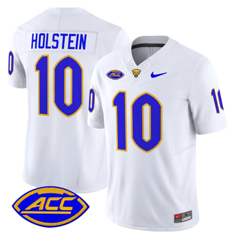Eli Holstein Jersey #10 Pittsburgh Panthers Vapor Limited College Football Stitched White by My Store
