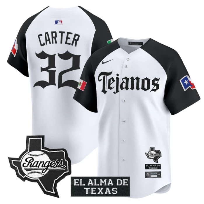 Evan Carter Jersey #32 Texas Rangers Mexico Tejano Barrio Style Vapor Limited Stitched Alternate by My Store