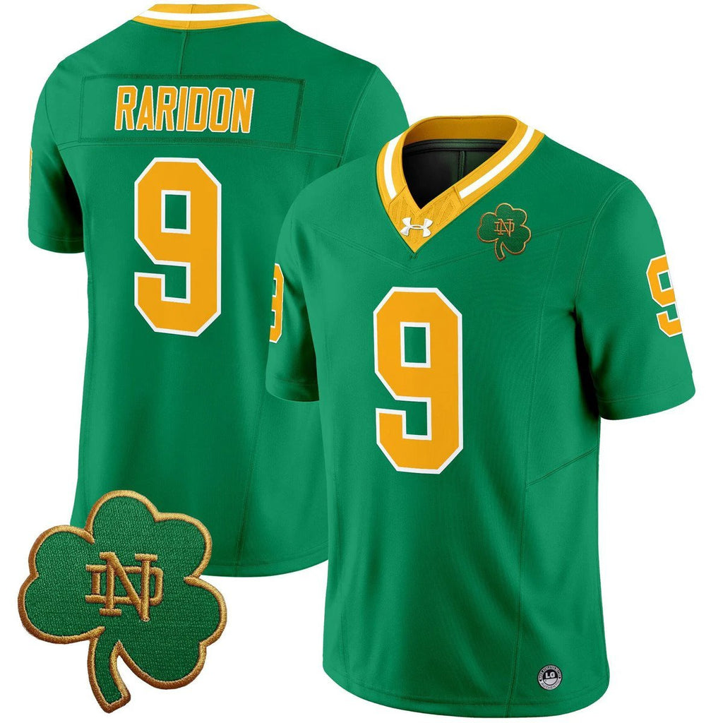 Eli Raridon Jersey #9 Notre Dame 2025 Vapor Limited V3 Stitched Throwback by My Store NCAA Football Jerseys