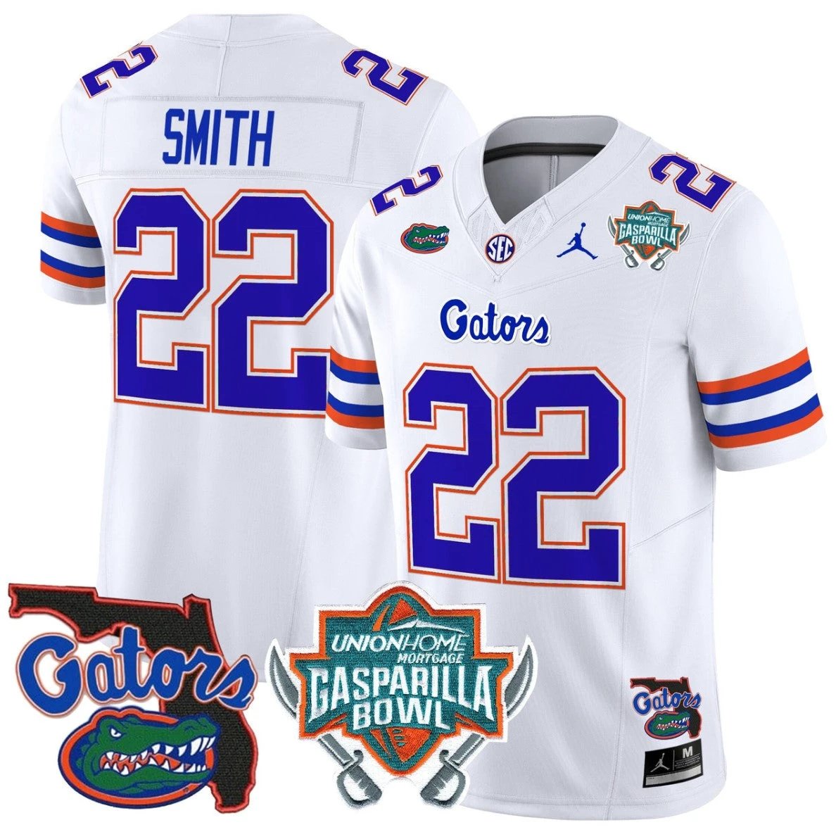 Emmitt Smith Jersey #22 Florida Gators 2025 Gasparilla Bowl Patch White by My Store