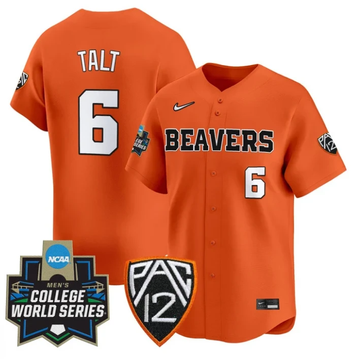 Easton Talt Jersey #6 Oregon State Beavers 2025 World Series Stitched Orange by My Store