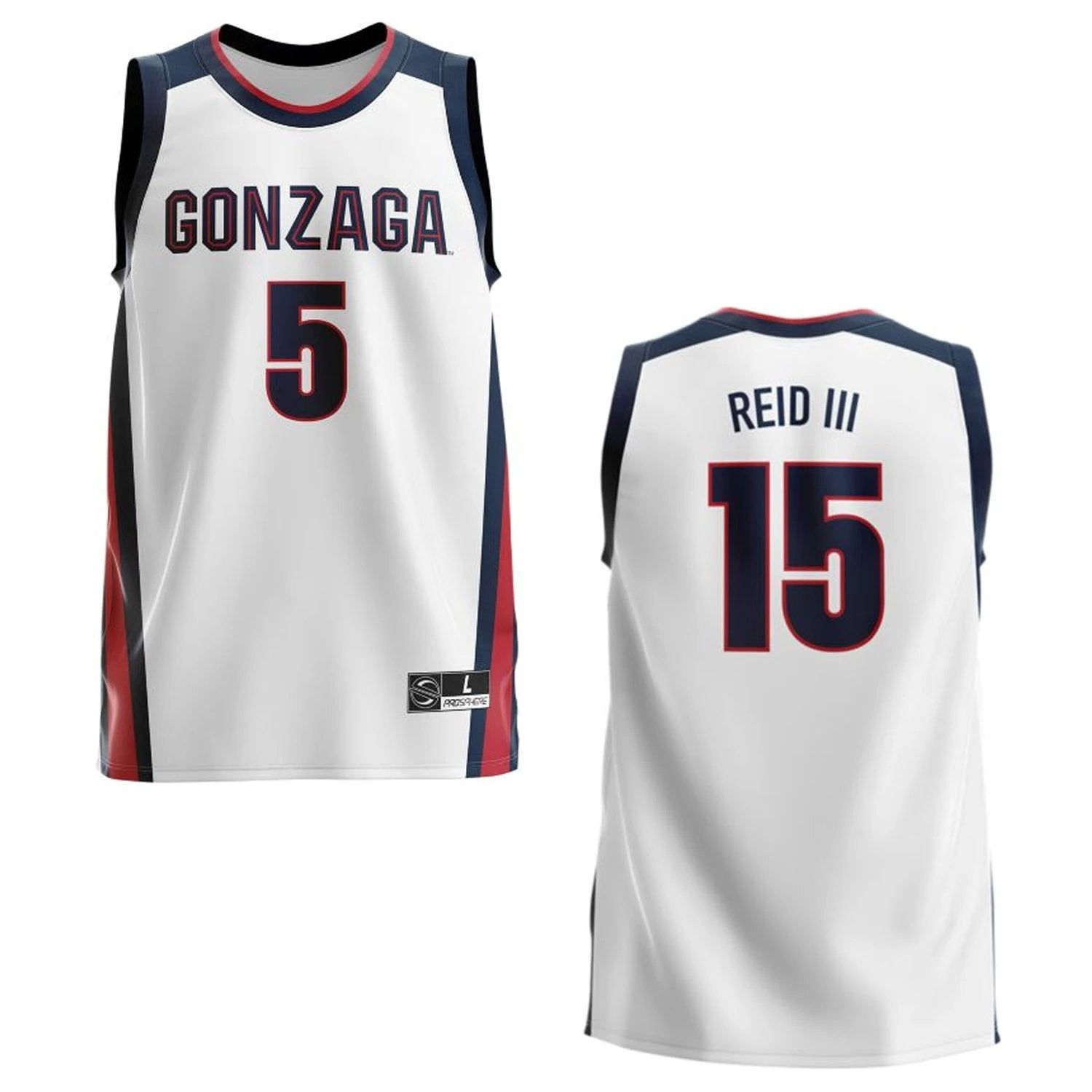 Efton Reid III Jersey Gonzaga Bulldogs College Basketball White #151 by My store basketball