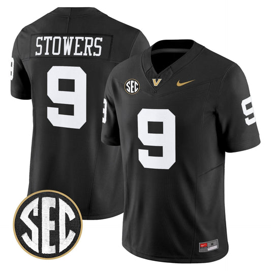 Eli Stowers Jersey #9 Vanderbilt Commodores 2025 Limited Stitched Black by My Store